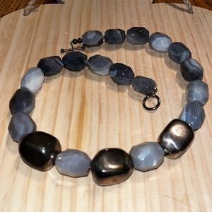 Simon Sebbag semi-precious necklace with three sterling silver accents.